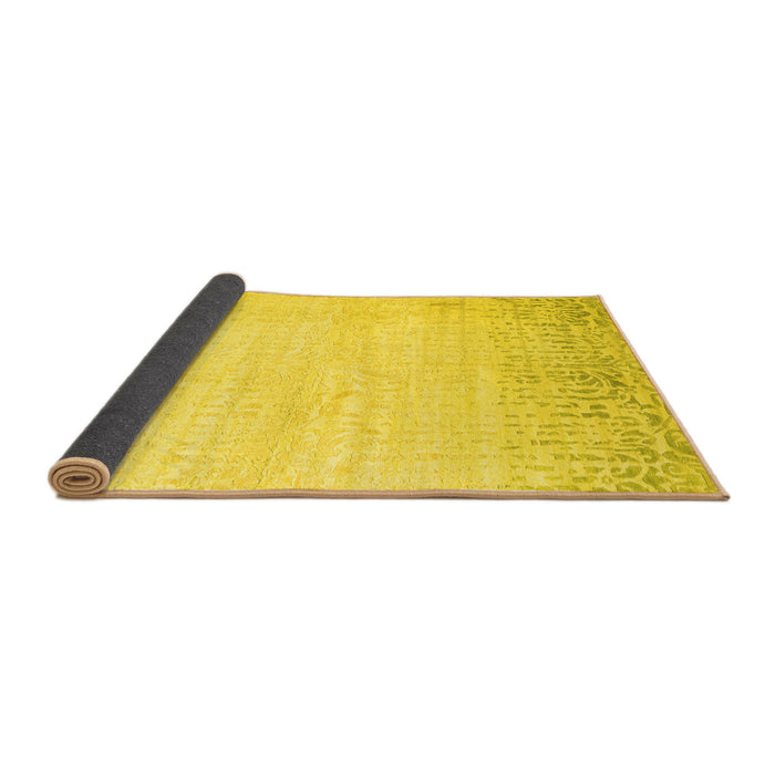 Sideview of Abstract Yellow Contemporary Rug, con1467yw
