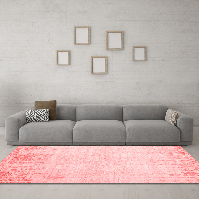 Contemporary Red Washable Rugs