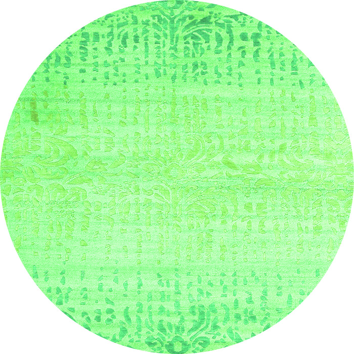 Square Abstract Green Contemporary Rug, con1467grn