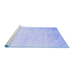 Sideview of Machine Washable Abstract Blue Contemporary Rug, wshcon1467blu