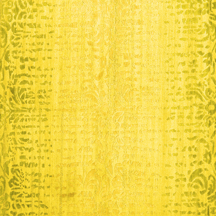 Square Machine Washable Abstract Yellow Contemporary Rug, wshcon1467yw