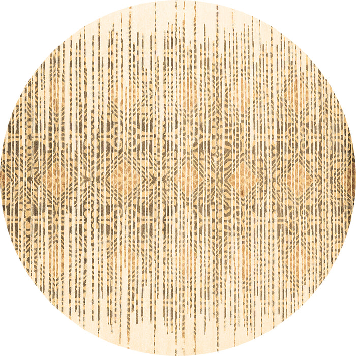 Round Abstract Brown Contemporary Rug, con1468brn