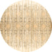 Round Abstract Brown Contemporary Rug, con1468brn