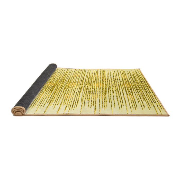 Sideview of Abstract Yellow Contemporary Rug, con1468yw