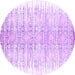 Round Abstract Purple Contemporary Rug, con1468pur