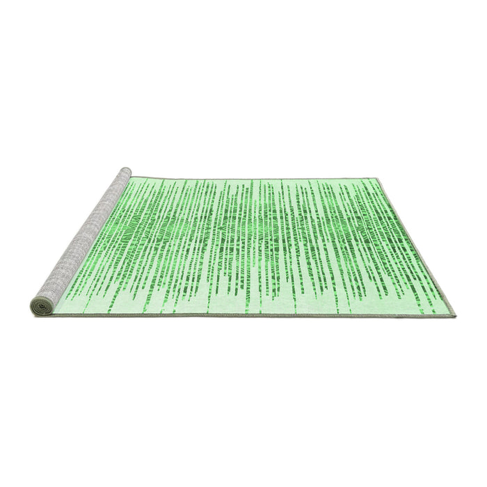 Sideview of Machine Washable Abstract Emerald Green Contemporary Area Rugs, wshcon1468emgrn