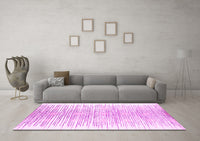 Machine Washable Abstract Pink Contemporary Rug, wshcon1468pnk