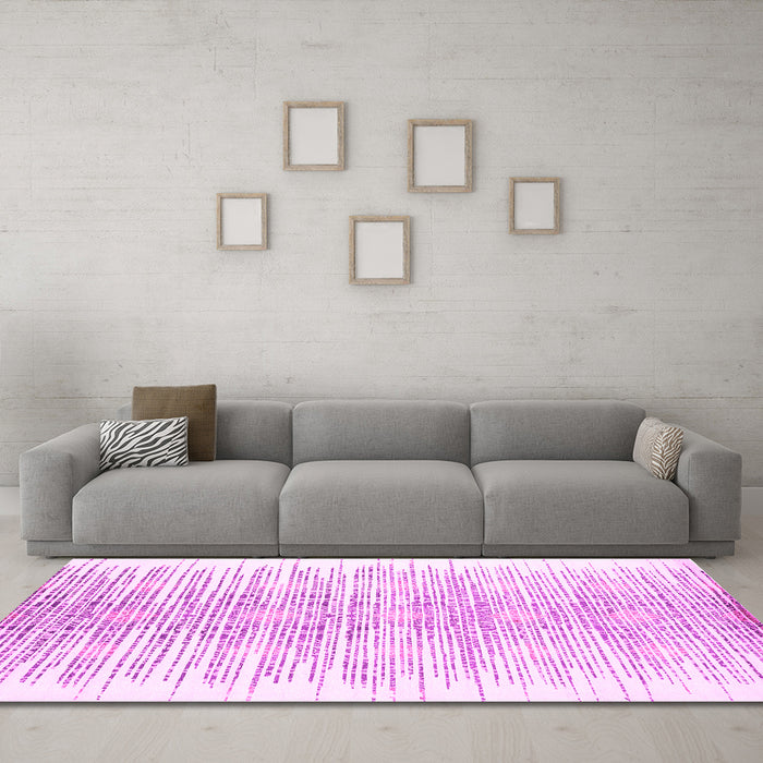 Machine Washable Abstract Pink Contemporary Rug in a Living Room, wshcon1468pnk