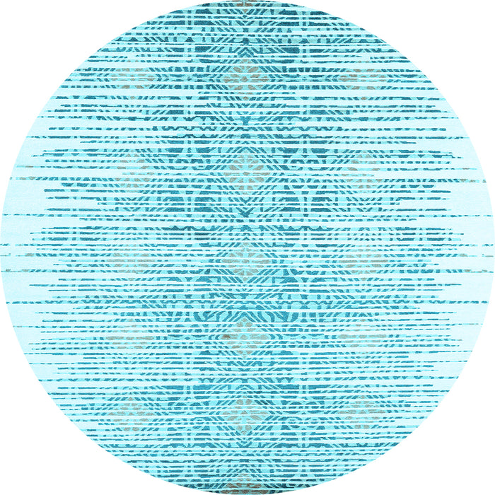 Round Abstract Light Blue Contemporary Rug, con1468lblu
