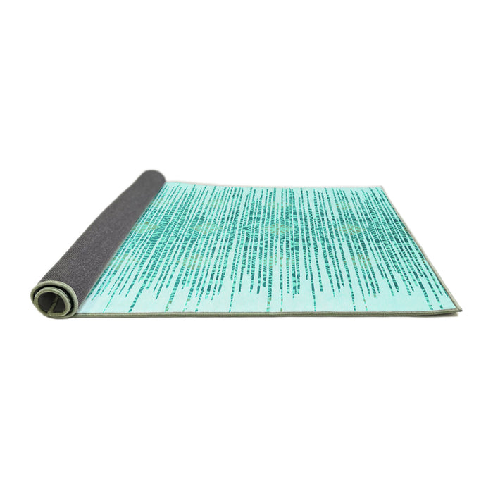 Sideview of Abstract Turquoise Contemporary Rug, con1468turq