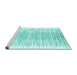 Sideview of Machine Washable Abstract Turquoise Contemporary Area Rugs, wshcon1468turq