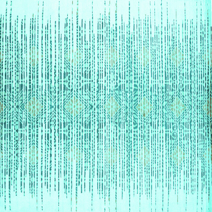Square Machine Washable Abstract Turquoise Contemporary Area Rugs, wshcon1468turq