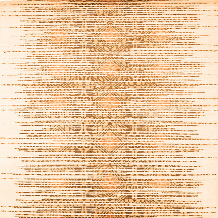 Round Machine Washable Abstract Orange Contemporary Area Rugs, wshcon1468org