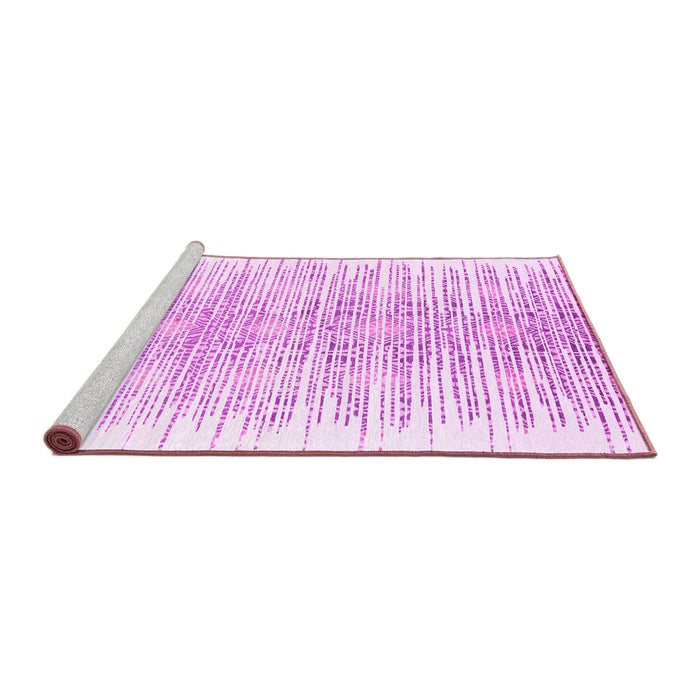 Sideview of Machine Washable Abstract Pink Contemporary Rug, wshcon1468pnk
