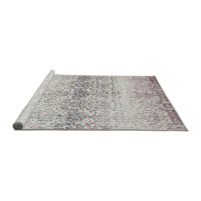 Serging Thickness of Machine Washable Contemporary Grey Gray Rug, wshcon1469