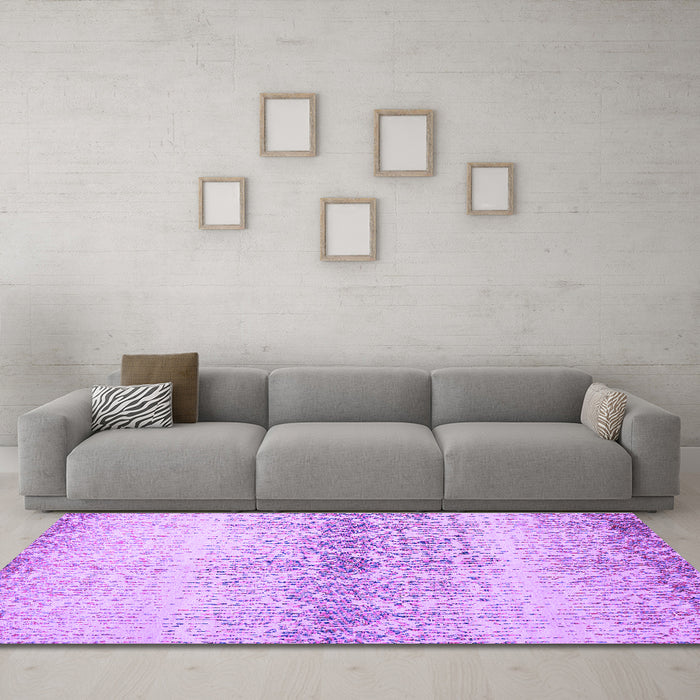 Machine Washable Abstract Purple Contemporary Area Rugs in a Living Room, wshcon1469pur
