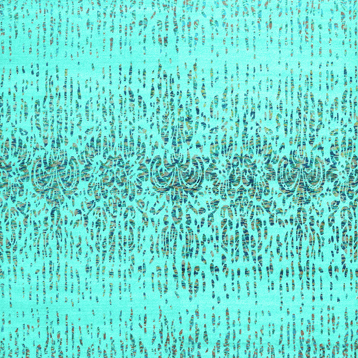 Machine Washable Abstract Turquoise Contemporary Area Rugs, wshcon1469turq
