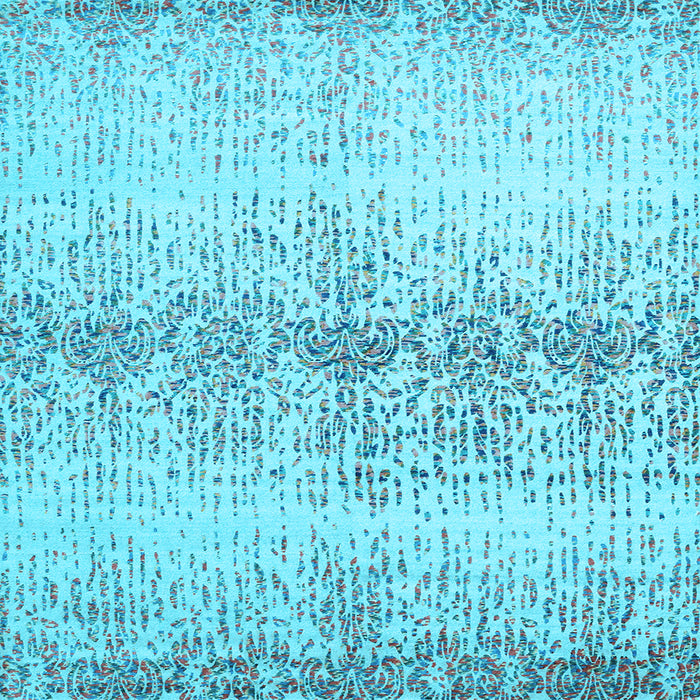 Square Abstract Light Blue Contemporary Rug, con1469lblu