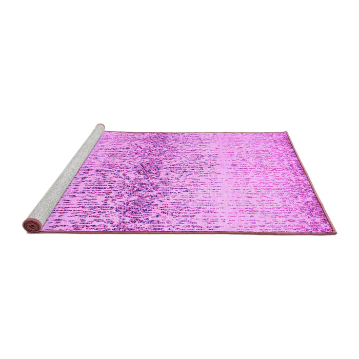 Sideview of Machine Washable Abstract Pink Contemporary Rug, wshcon1469pnk