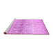 Sideview of Machine Washable Abstract Pink Contemporary Rug, wshcon1469pnk