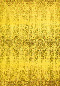 Abstract Yellow Contemporary Rug, con1469yw