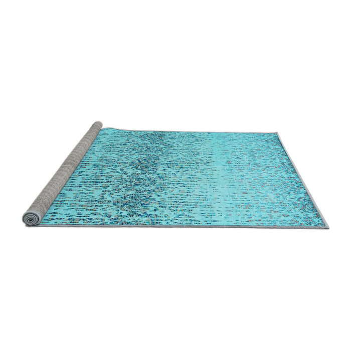 Sideview of Machine Washable Abstract Light Blue Contemporary Rug, wshcon1469lblu