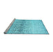 Sideview of Machine Washable Abstract Light Blue Contemporary Rug, wshcon1469lblu