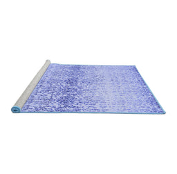 Sideview of Machine Washable Abstract Blue Contemporary Rug, wshcon1469blu
