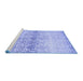 Sideview of Machine Washable Abstract Blue Contemporary Rug, wshcon1469blu