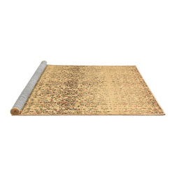 Sideview of Machine Washable Abstract Brown Contemporary Rug, wshcon1469brn