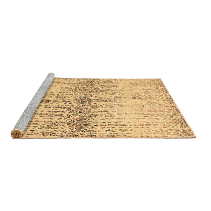 Sideview of Machine Washable Abstract Brown Contemporary Rug, wshcon1469brn