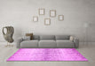 Machine Washable Abstract Pink Contemporary Rug in a Living Room, wshcon1469pnk