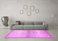 Machine Washable Abstract Pink Contemporary Rug, wshcon1469pnk