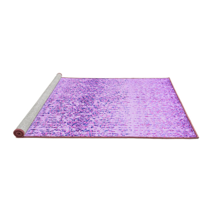 Sideview of Machine Washable Abstract Purple Contemporary Area Rugs, wshcon1469pur