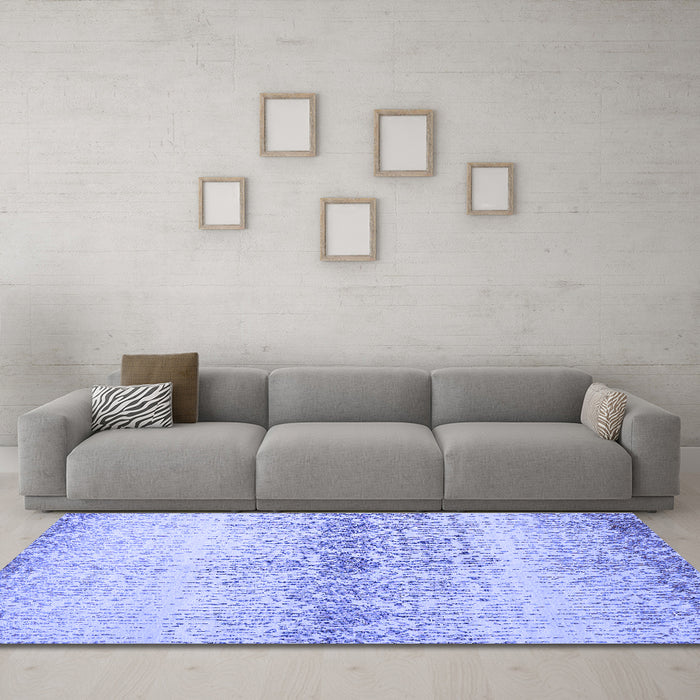 Machine Washable Abstract Blue Contemporary Rug in a Living Room, wshcon1469blu