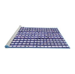 Sideview of Machine Washable Southwestern Blue Country Rug, wshcon146blu