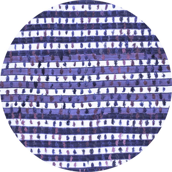 Round Southwestern Blue Country Rug, con146blu