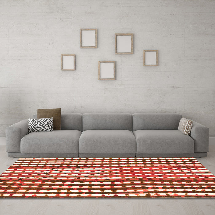 Machine Washable Southwestern Orange Country Area Rugs in a Living Room, wshcon146org