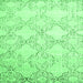 Square Machine Washable Abstract Emerald Green Contemporary Area Rugs, wshcon1470emgrn