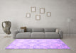 Machine Washable Abstract Purple Contemporary Area Rugs in a Living Room, wshcon1470pur