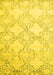 Machine Washable Abstract Yellow Contemporary Rug, wshcon1470yw