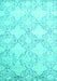 Machine Washable Abstract Turquoise Contemporary Area Rugs, wshcon1470turq