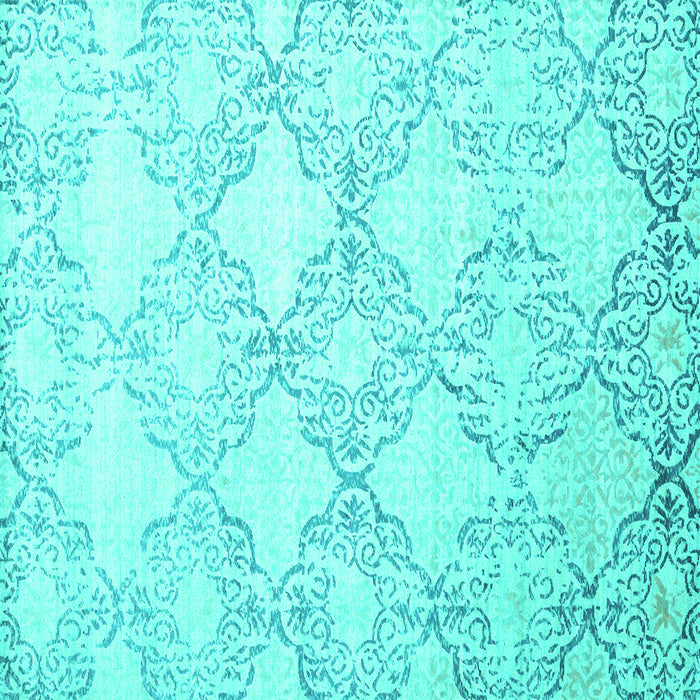 Square Abstract Turquoise Contemporary Rug, con1470turq