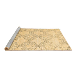 Sideview of Machine Washable Abstract Brown Contemporary Rug, wshcon1470brn