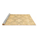 Sideview of Machine Washable Abstract Brown Contemporary Rug, wshcon1470brn