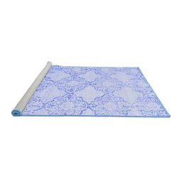 Sideview of Machine Washable Abstract Blue Contemporary Rug, wshcon1470blu