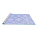 Sideview of Machine Washable Abstract Blue Contemporary Rug, wshcon1470blu