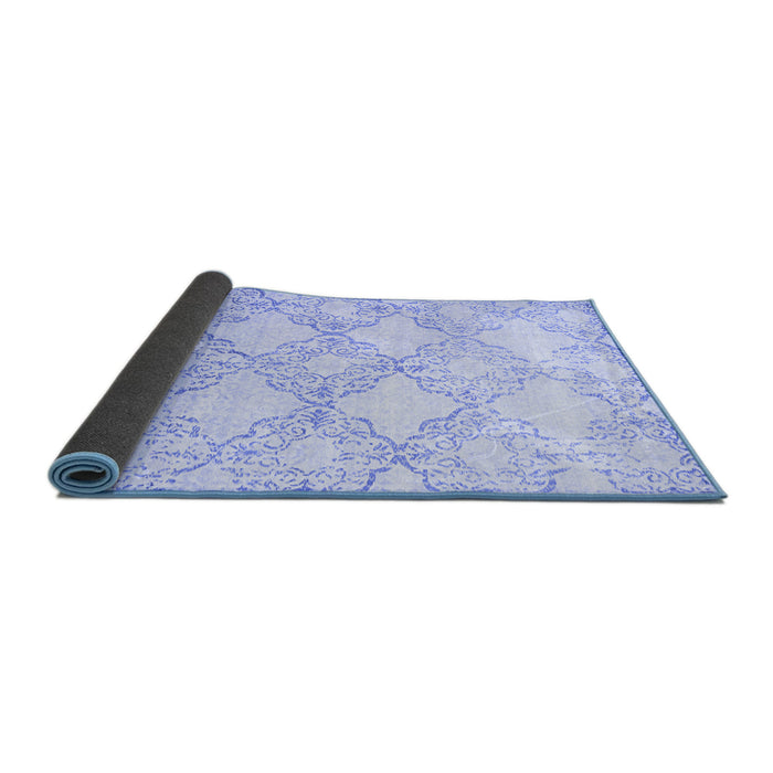 Sideview of Abstract Blue Contemporary Rug, con1470blu