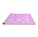 Sideview of Machine Washable Abstract Pink Contemporary Rug, wshcon1470pnk