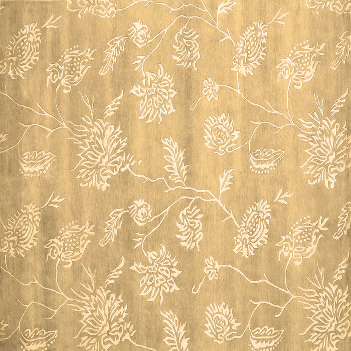 Square Abstract Brown Contemporary Rug, con1471brn